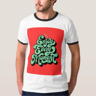 Camisa T de citação tipográfica verde