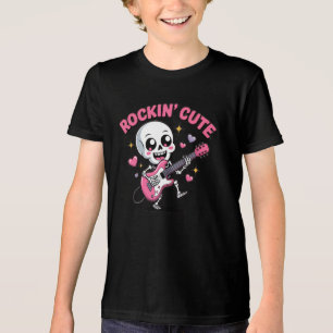 Camisa-T De Crianças De Esqueleto Cute De Rockin