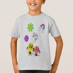 Camisa T De Crianças Emoji Cutas - Amigos Rosa E A