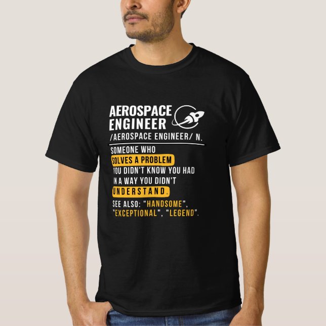 Camisa T de definição de Engenheiro aeroespacial (Frente)