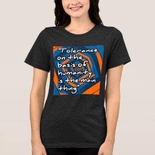 Camisa-T de dupla-blenda, Canvas, goma-laca
