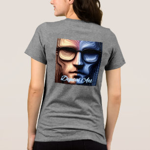 Camisa-T de dupla-blenda, Canvas, goma-laca
