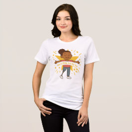 Camisa-T de dupla-blenda feminina