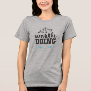 Camisa-T de dupla-blenda feminina