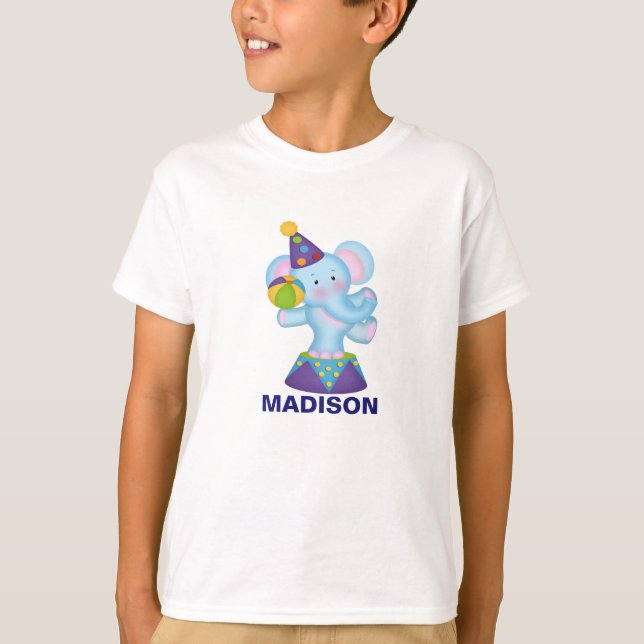 Camisa T de Elefante de Circo Personalizado (Frente)
