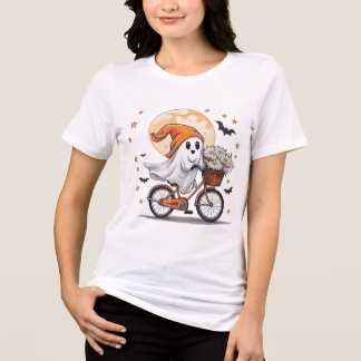 Camisa-T de Halloween, Bicicleta Fantasma Cuta, Di