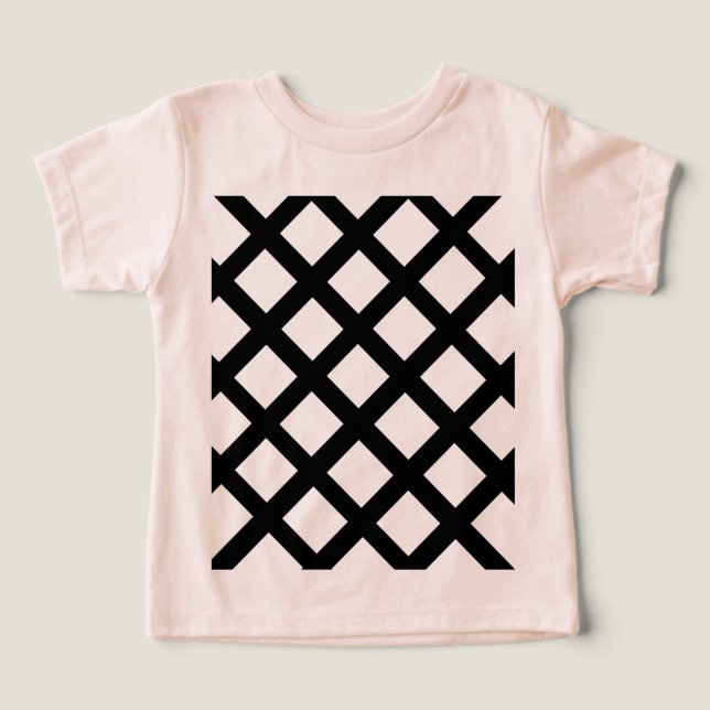 Camisa-T de Lattice Toddler (Creme & Black) (Design frontal)