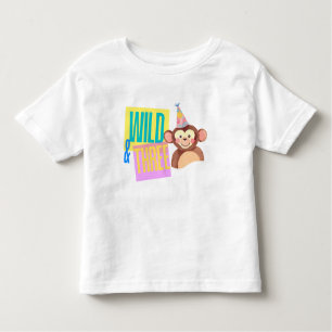 Camisa T de macaco selvagem e três aniversário de 