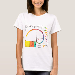 Camisa T de Matemática de Sequência Fibonacci & Ou