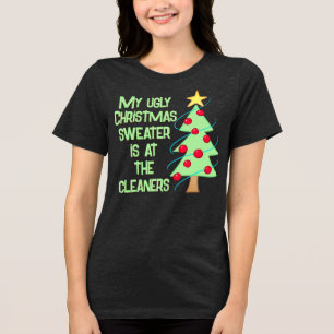 Camisa-T de mulher engraçada e doce de Natal feio