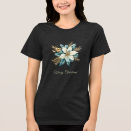 Camisa-T de Natal, Teal Floral