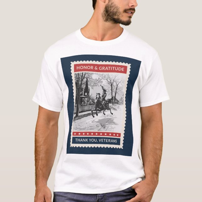 Camisa T de Paul Revere Veteran, de homens (Frente)