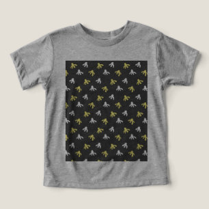 Camisa-T de Popcorn Toddler (Cinza e amarelo-mante