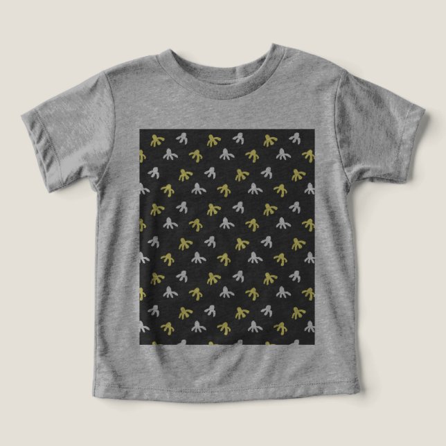 Camisa-T de Popcorn Toddler (Cinza e amarelo-mante (Design frontal)
