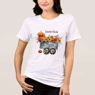 Camisa-T de queda do vagão da colheita de abóbora
