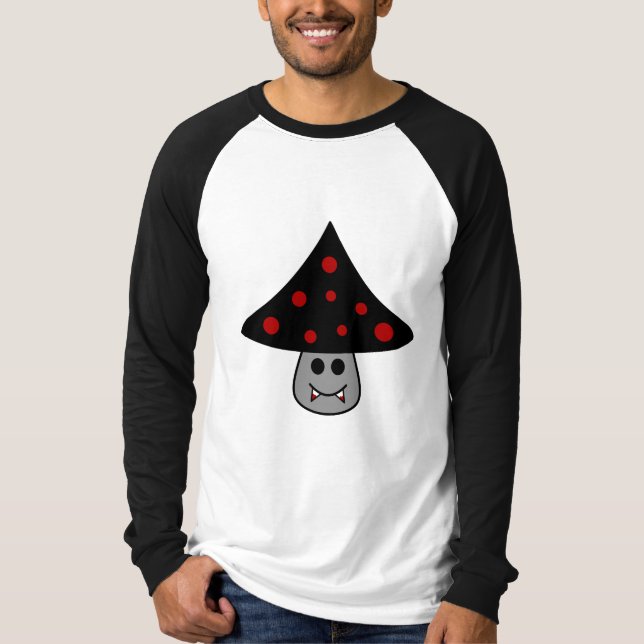 Camisa T de Raglan, Vampiro de cogumelo (Frente)