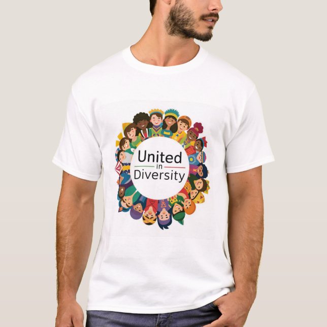 Camisa T de Unidade Inclusiva | Unidos na diversid (Frente)