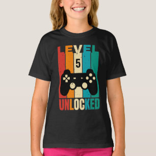 Camisa T Desbloqueada de Nível 5 de Aniversário do