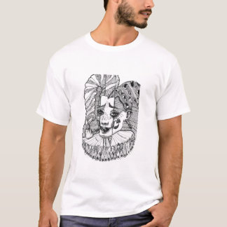 Camisa T Desenhada À Mão Com Design plano