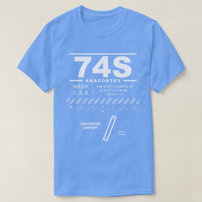Camisa T do Aeroporto de Anacortes OTS 74S (Frente do Design)