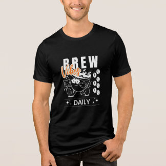 Camisa T do café com retro diário Brew Vibes