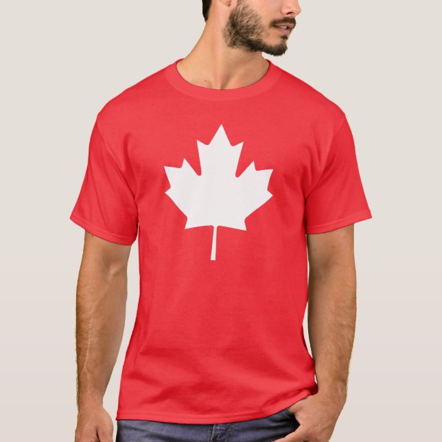 Camisa T do Canadá | Folha branca de bandeira cana (Frente)
