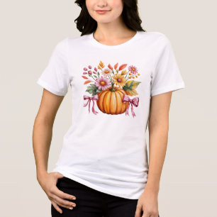 Camisa-T do Dia das Bruxas de Abóbora com Aquarela