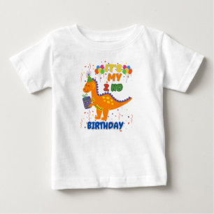 Camisa T do Dinossauro de segundo aniversário Boni