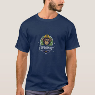 Camisa T do macaco boné