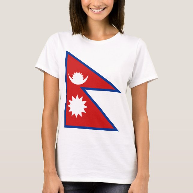 Camisa T do Mapa do Nepal Flag x (Frente)