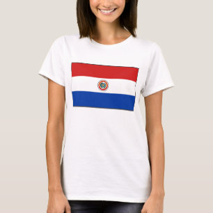 Camisa T do Mapa do Paraguai Flag x