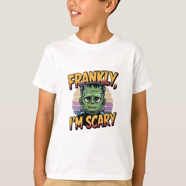 Camisa T do monstro do Halloween Frankenstein (Frente)