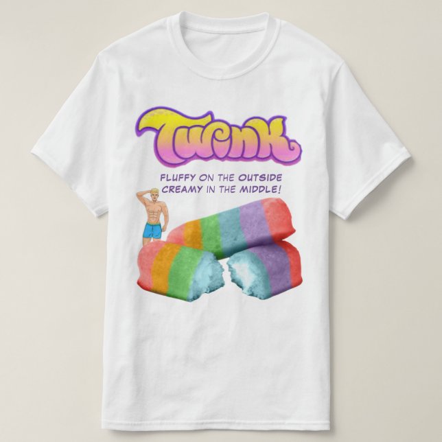 Camisa T do Orgulho gay LGBTQ+ do Bolo Arco-Íris T (Frente do Design)