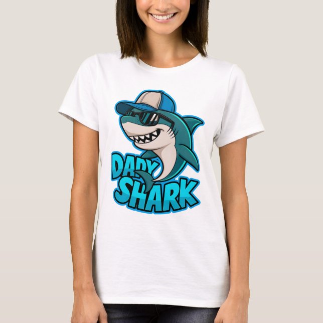 Camisa T do Pai Legal do Shark pai Vibes (Frente)