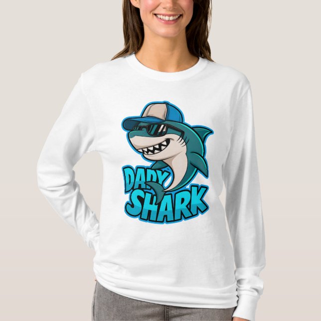 Camisa T do Pai Legal do Shark pai Vibes (Frente)