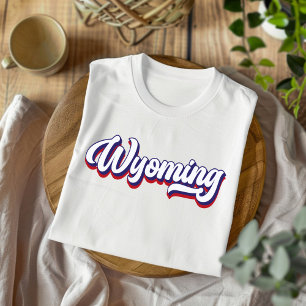 Camisa T do Script de Imagem do Wyoming Red White 