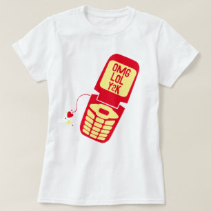 Camisa T do Telefone do Sacudir Vermelho Retroativ