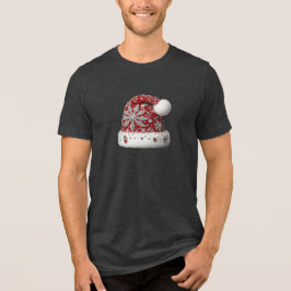 Camisa-T dos Homens do Red Santa Hat