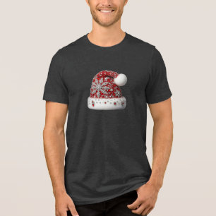 Camisa-T dos Homens do Red Santa Hat