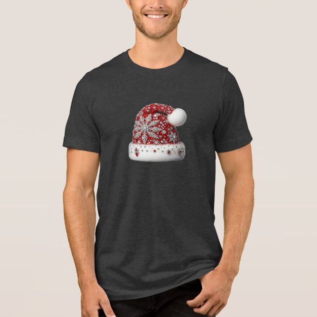 Camisa-T dos Homens do Red Santa Hat (Frente)