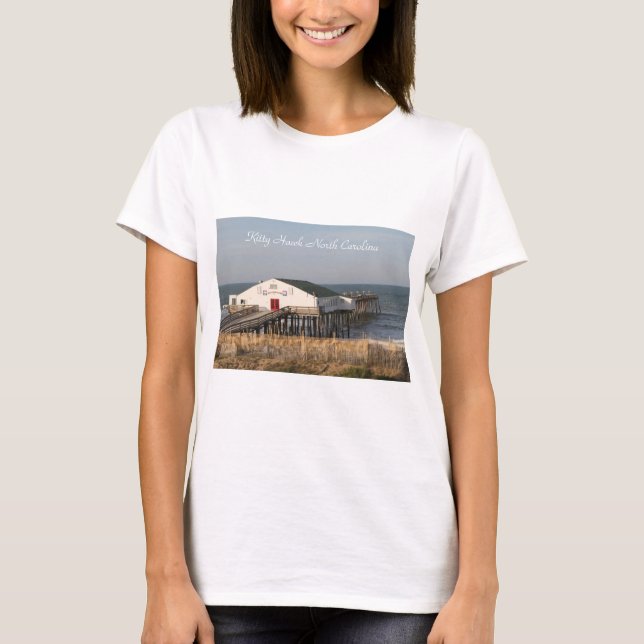 Camisa T, Gatinho Hawk NC Pier, Ocean, Outerbanks (Frente)