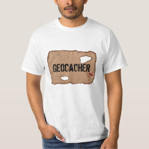 Camisa T: Geocacher (Mapa do tesouro). Branca