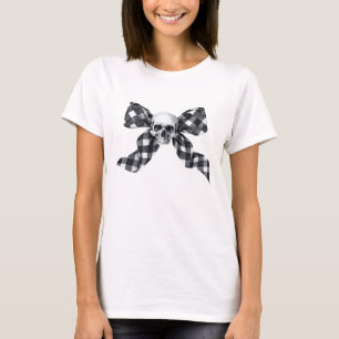 Camisa T Gótica Verificada com Arco de Caveira Coq