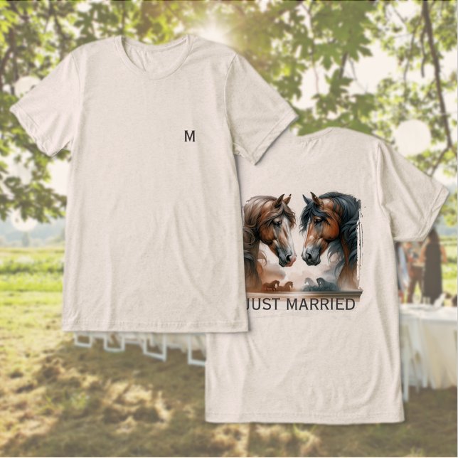 Camisa-T Gráfica do Recem casados monograma (Criador carregado)