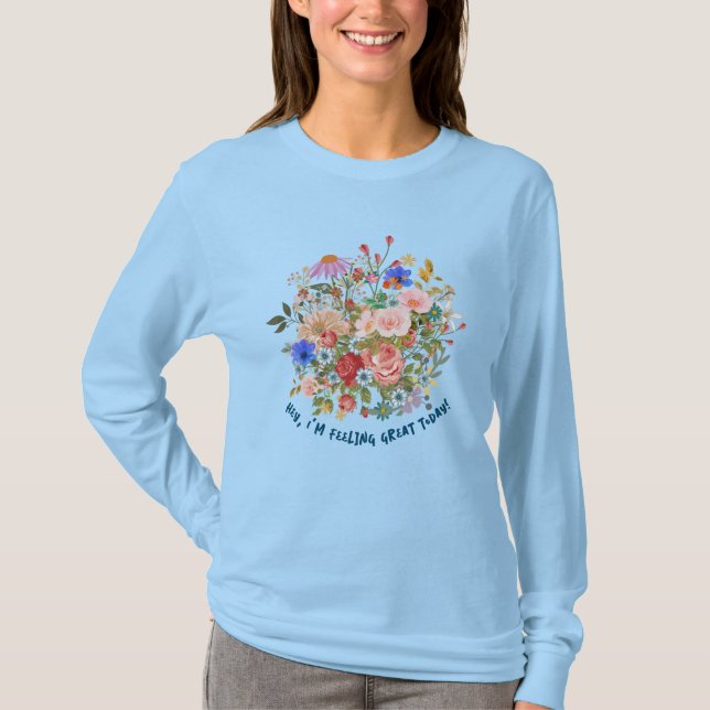 Camisa T Gráfica Floral & Slogan (Frente)