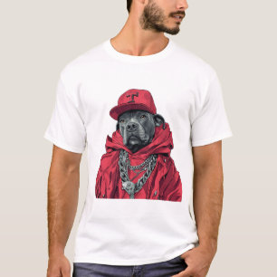 Camisa-T Gráfico de Cachorro-Ponta - Camisa de Rou