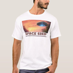 Camisa T impressa por navio espacial