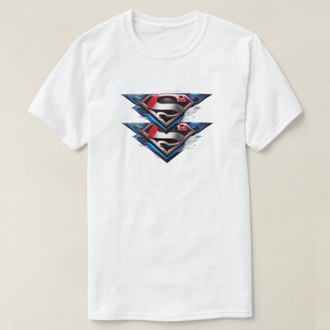 Camisa T inspirada por super-herói - Voa alta em e (Frente do Design)