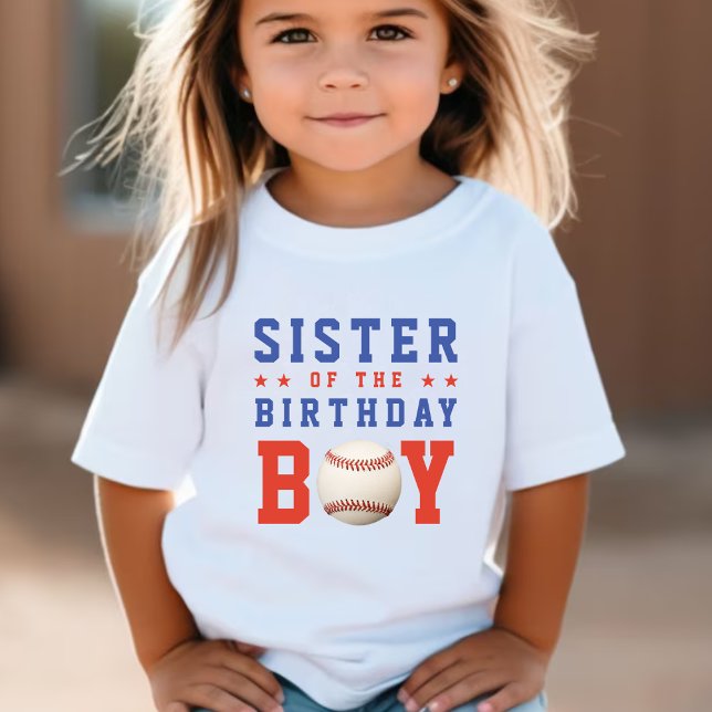 Camisa T Irmã Irmã Irmã Irmã do Baseball Festa de  (Baseball Birthday Party Sibling Sister T-Shirt)