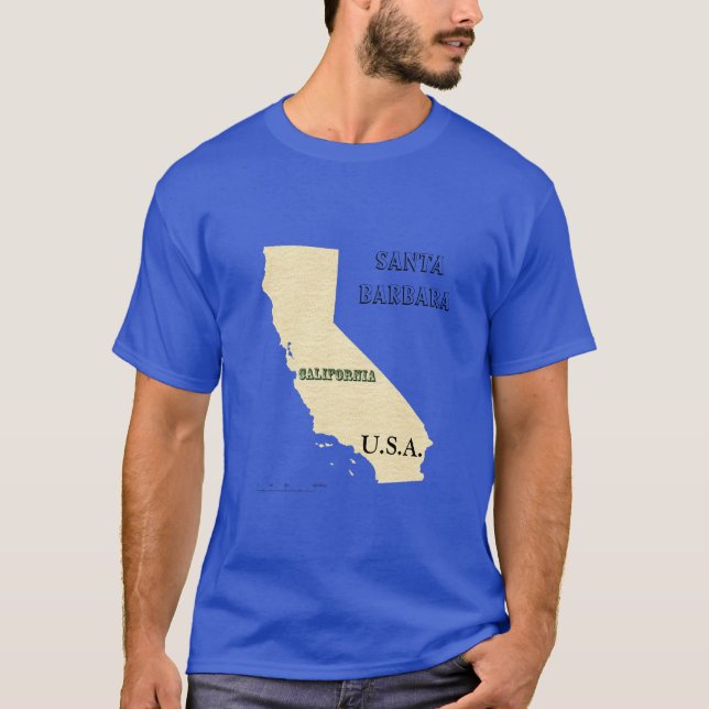 Camisa T - Mapa da Califórnia com nome da cidade (Frente)